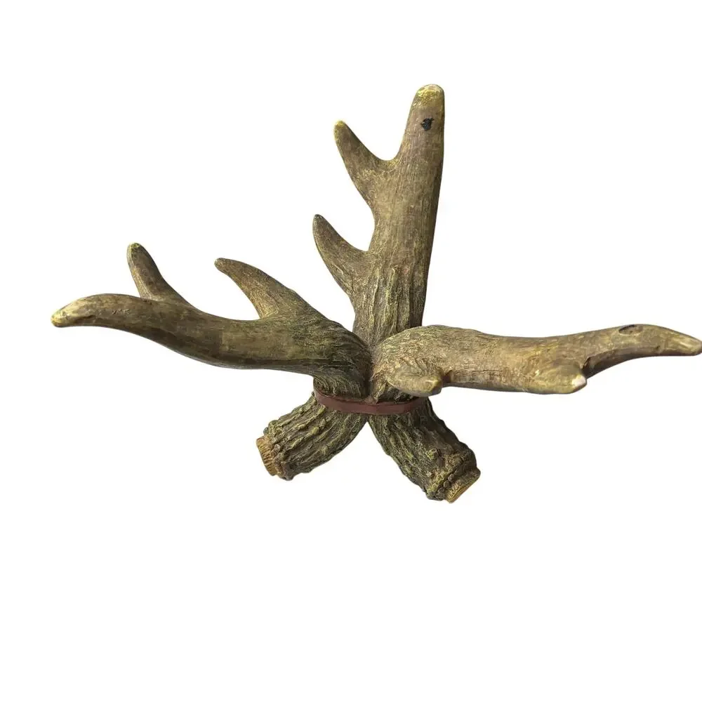 Deer Antler Wall Mount Oval Mirror & Candle/Display Holder Lodge Cabin Rustic